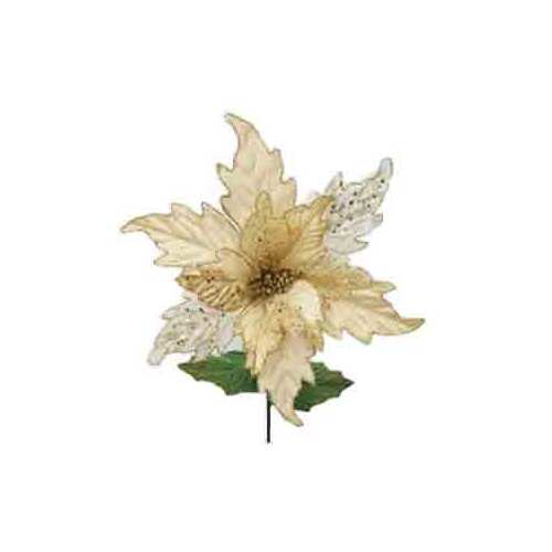 13" POINSETTIA SINGLE STEM GOLD