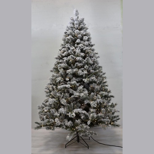 SO910660 9ft Flocked Mixed Pine LED (1700 Warm White)