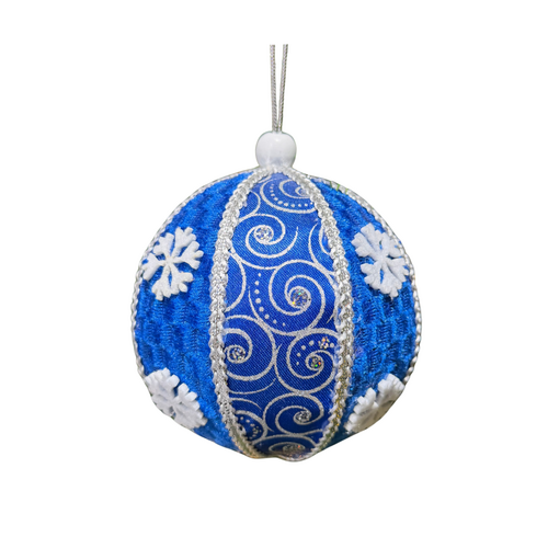 Royal Blue Snowflake Bauble 100mm