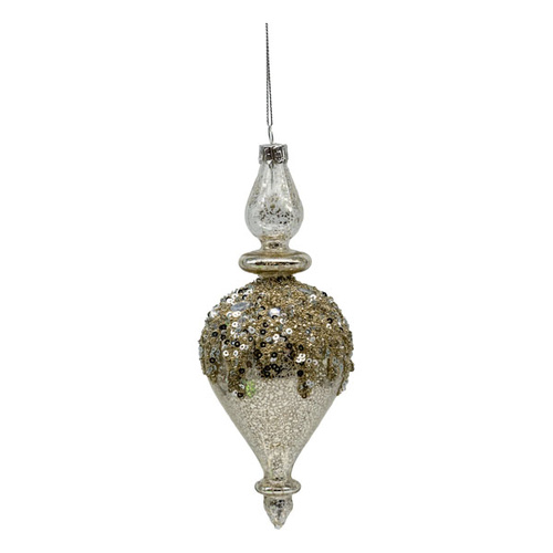 Silver Beaded Finial - 20cm