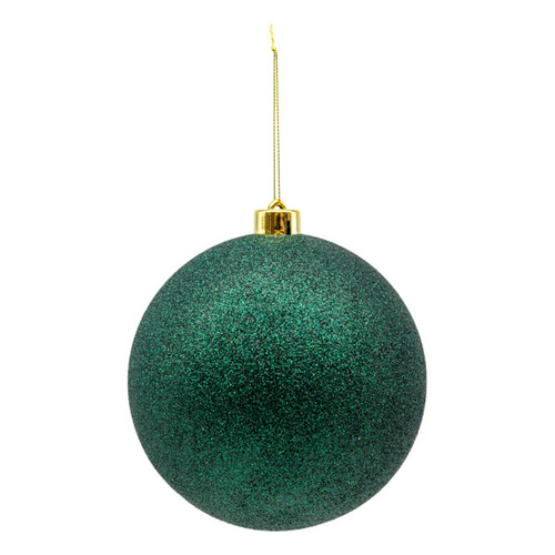 15cm Glitter Green Bauble