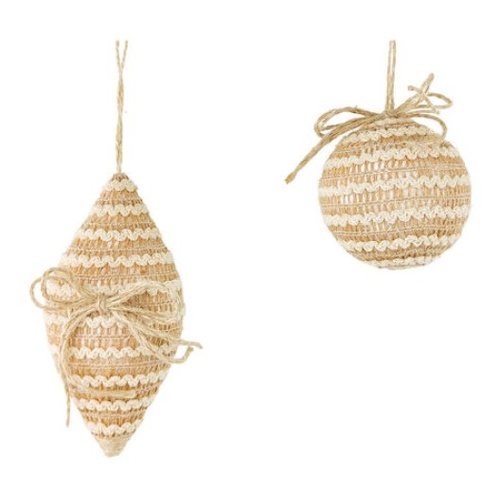 Rattan Striped Bauble & Teardrop