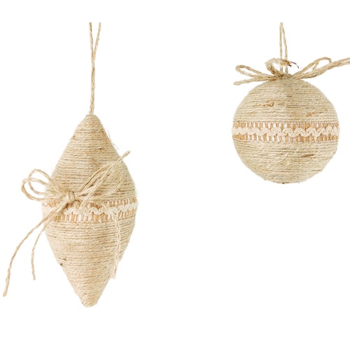 Rattan Bauble & Teardrop Natural