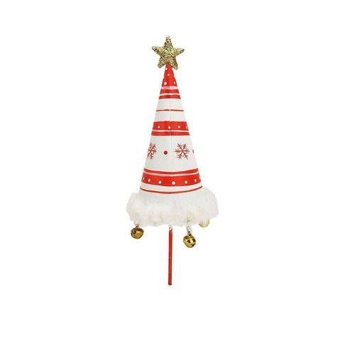 Scandi Christmas Tree Standing Decoration Red & White 21cm..