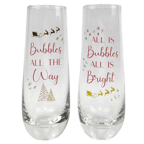 All is Bright Champagne Glass Pink 16cm