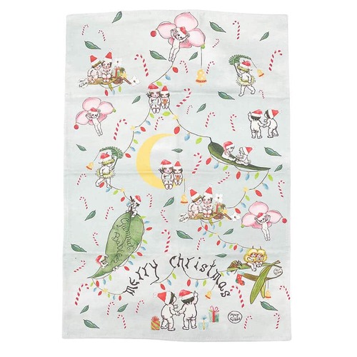 Christmas Tea Towel Green 65cm