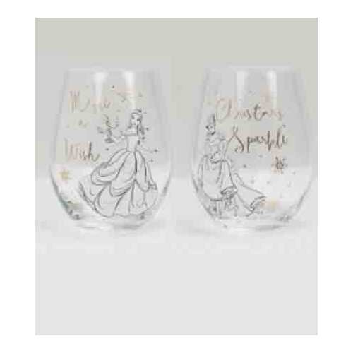 BELLE & CINDERELLA SET OF 2 GLASSES