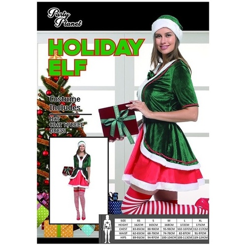 Holiday Elf Ladies Costume Med /Lge