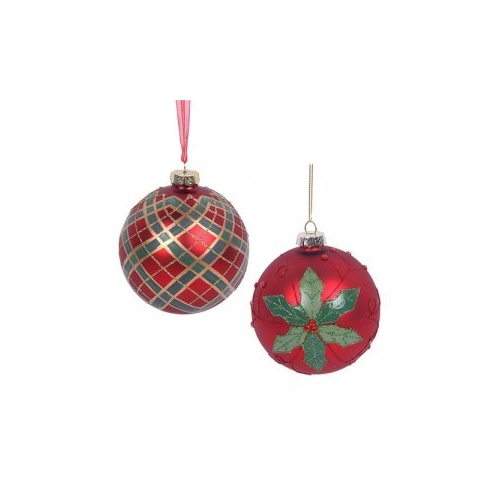 10cm Red Glass Bauble