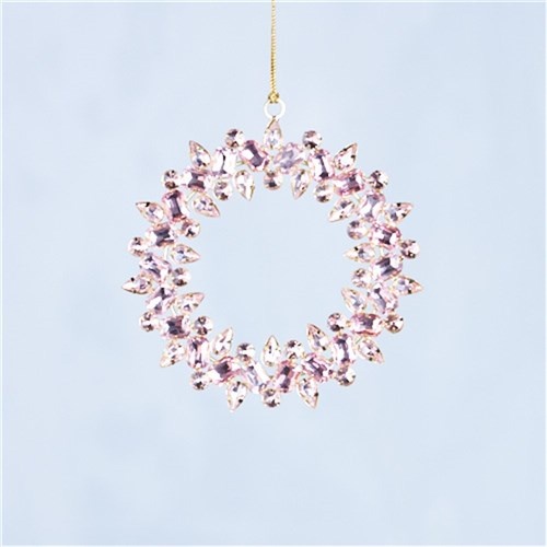 Pink Glass Wreath 13cm