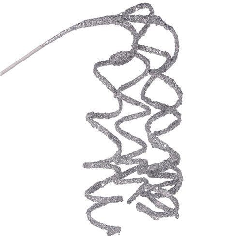Silver Glitter Swirl Stem 80cm
