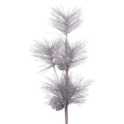 Silver Glitter Pine Pick 60cm