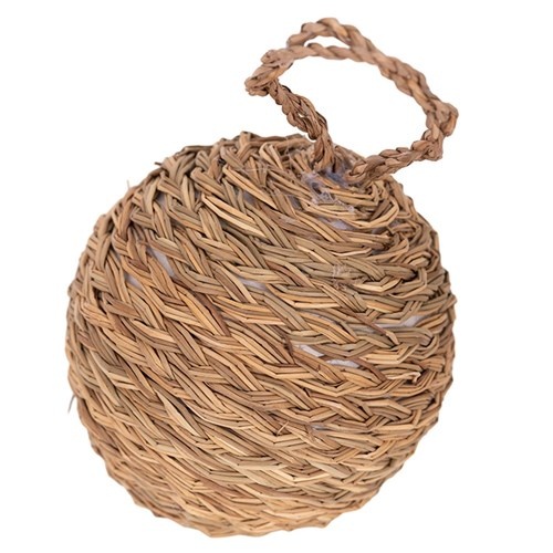12cm Woven Bauble - Seagrass