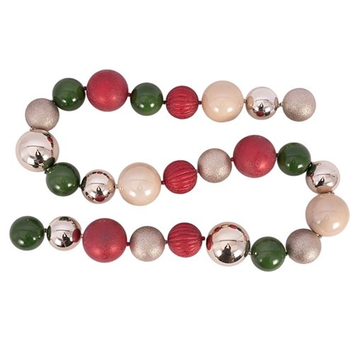 216cm Bauble Garland - Red & Green