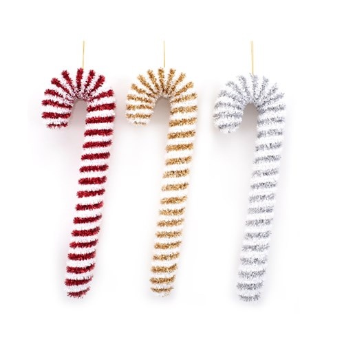 Tinsel Candy Cane 5x47x14cm