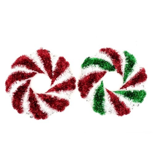 Candy Swirl Tinsel Wreath 45cm