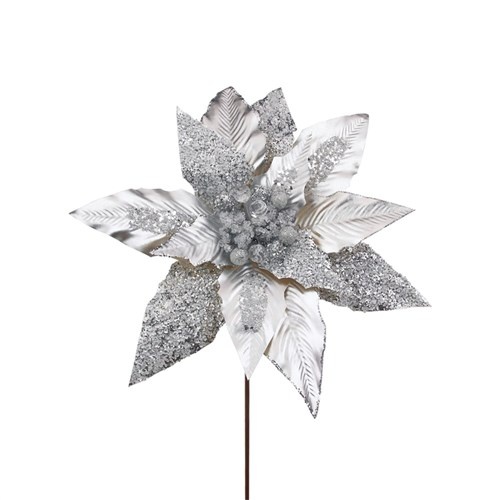 Silver Poinsettia 40cm