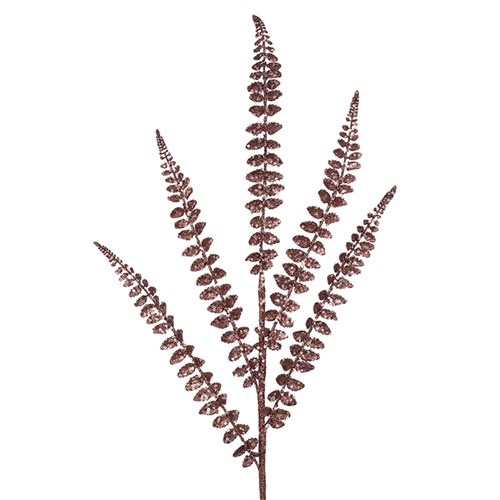 80cm Copper Glitter Fern Stem
