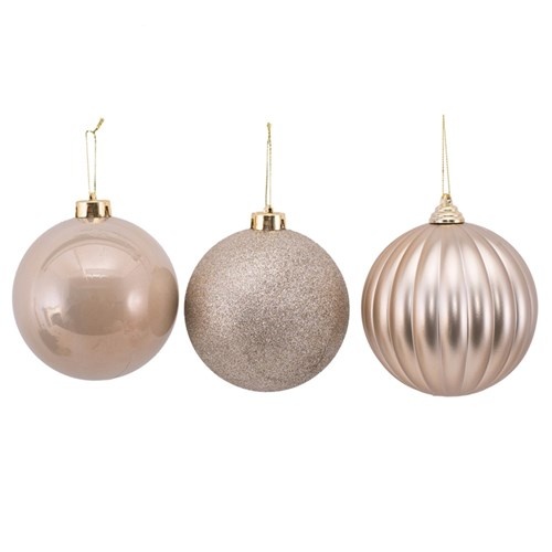12cm Bauble Platinum 3pk..