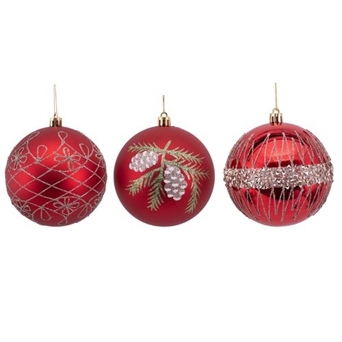 10cm Red Bauble with Champagne