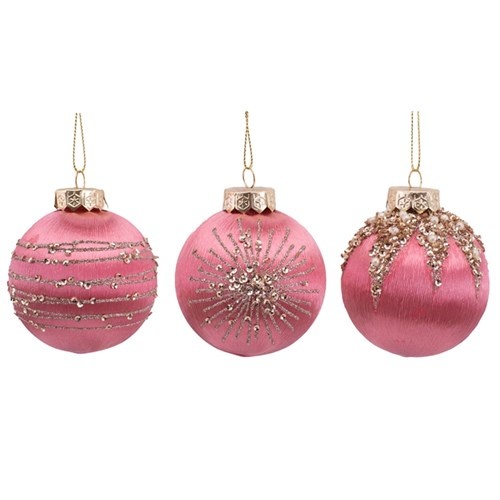8cm Blush Pink Bauble