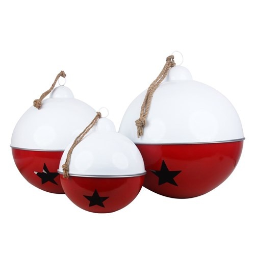 3 Set Red & White Bells