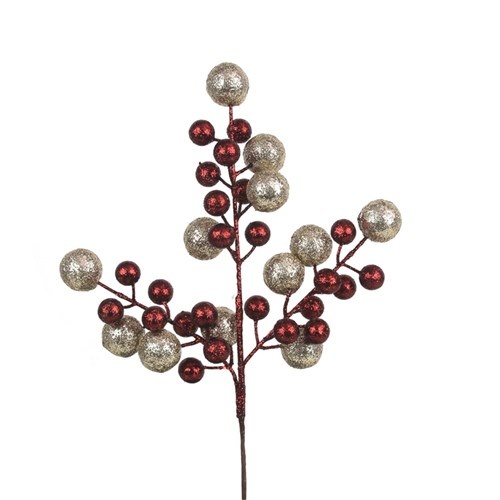 Burgundy & Champagne Berry Bunch 40cm