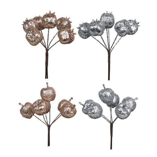 12cm Glitter Apples & Pomegranate Pic