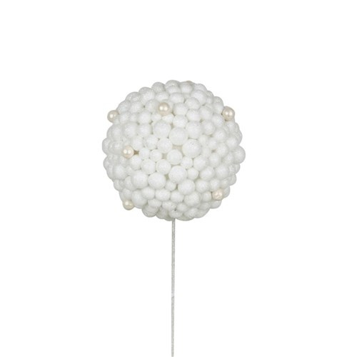12cm  Glitter Ball White
