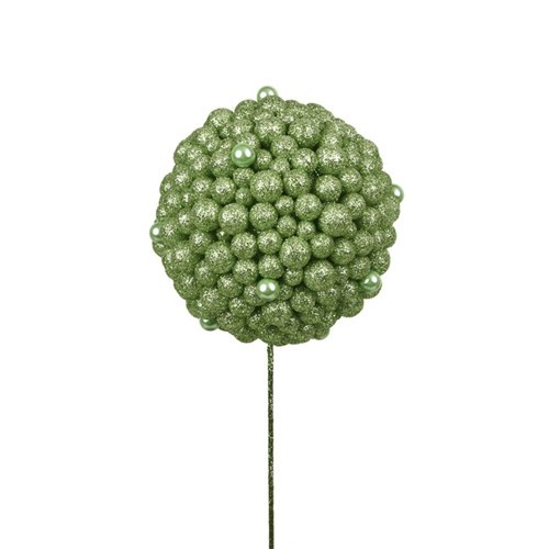 12cm  Glitter Ball Pick Mint