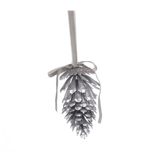 13cm Silver Pinecone