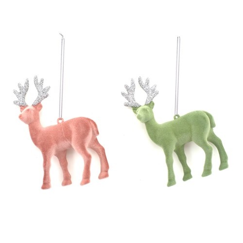 13cm Flocked Reindeer