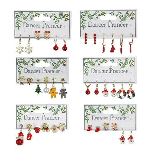 Christmas Earrings 3 Pairs
