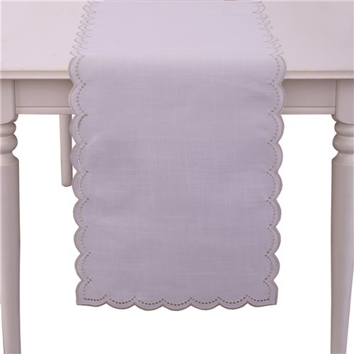 Tablerunner Silver Embroided