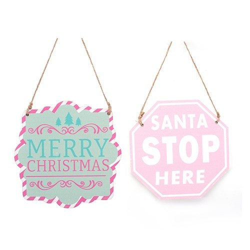 Santa Stop Here Sign 13x13cm