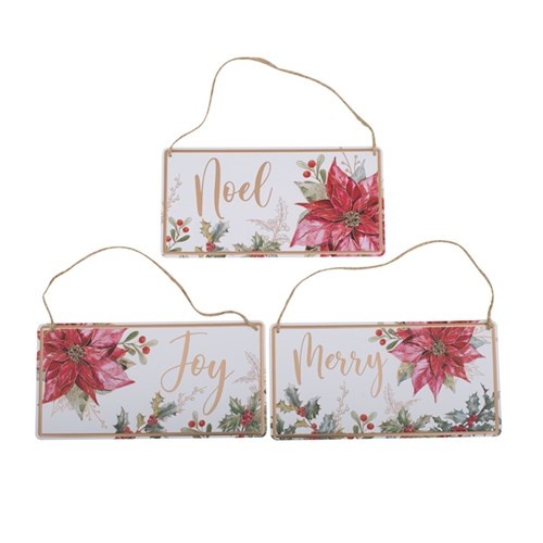 Metal Christmas Sign 30x15cm