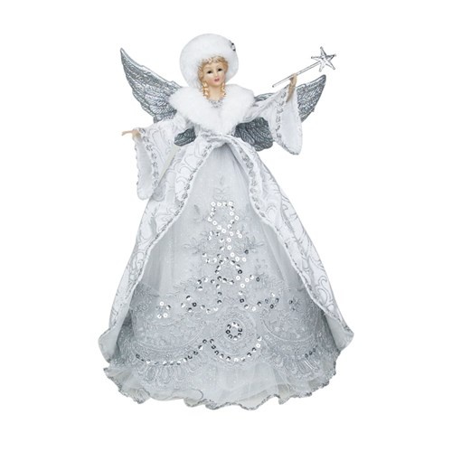 40cm White & Silver Angel