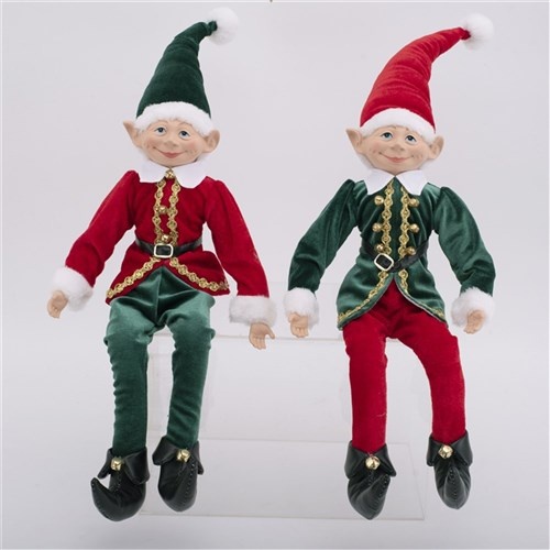 Red or Green Christmas Elves 43cm