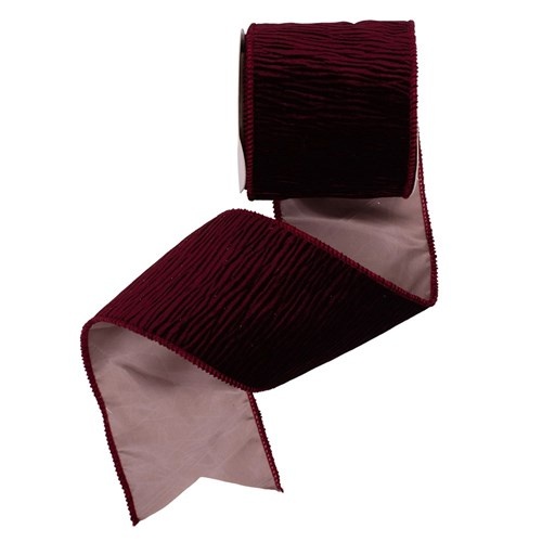 Burgundy Velvet Ribbon with Blush