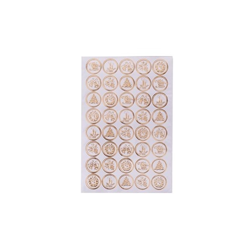 40pc Christmas Foil Embossed Seals