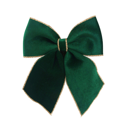 Emerald Velvet Bow 30x35cm
