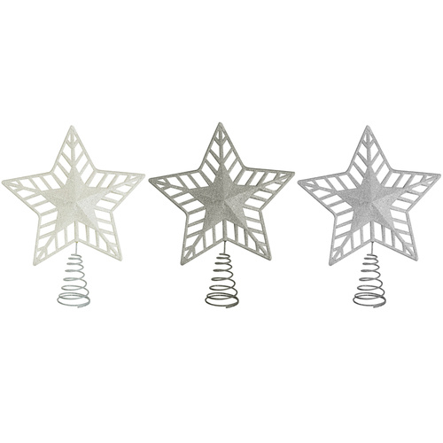 24cm Tree Topper Champagne, Silver or White
