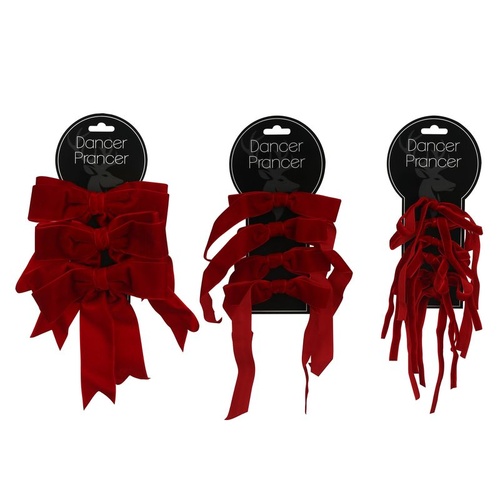 6pk Red Velvet Bows