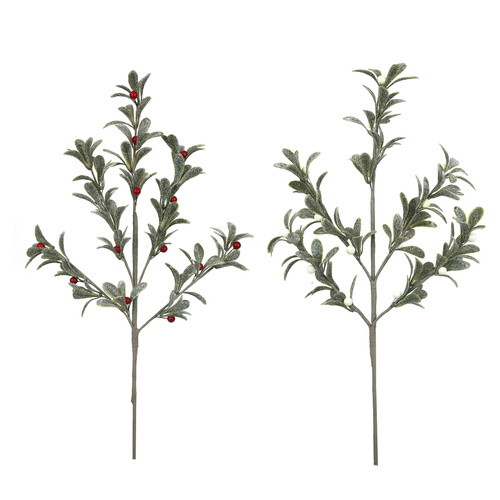 White or Red Berry Stem 58cm