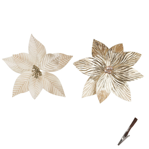 Poinsettia 24cm Rose Gold or Champagne