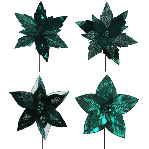 Poinsettias 25cm Greens