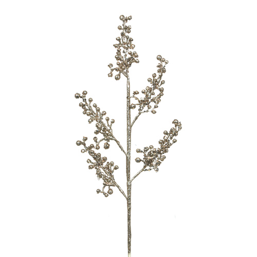 Champagne Glitter Berry Stem 56cm