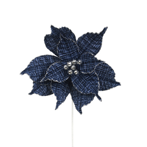 Blue Tweed Poinsettia 27cm