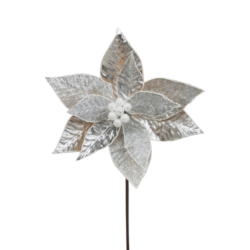 Silver Poinsettia 27cm