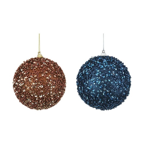 10cm Bauble Navy Blue or Mocha
